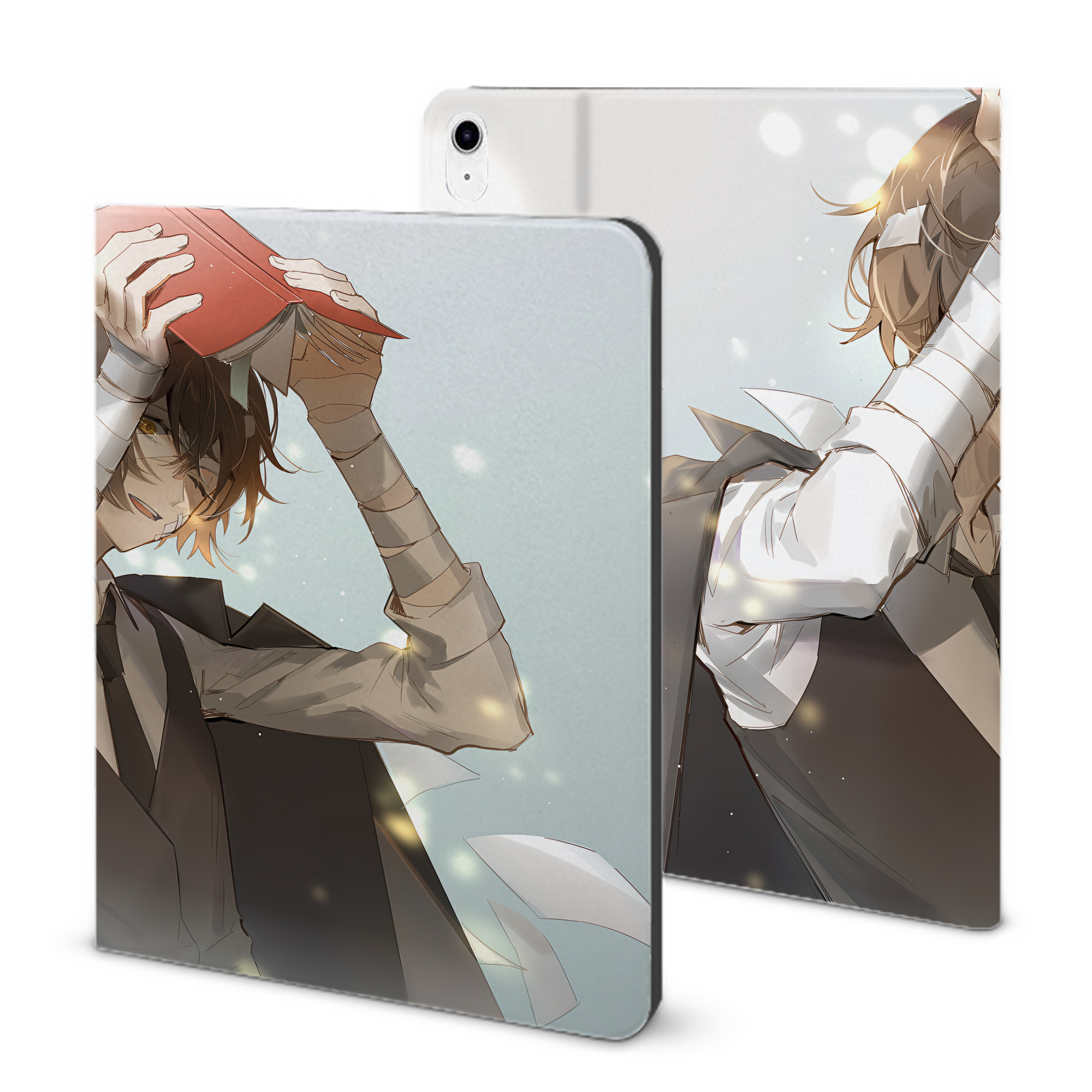 （画像用） 文豪ストレイドッグス Bungo Stray Dogs IPad ケース ブック型 PUレザー TPU 耐衝撃 軽量 薄型 ペン収納なし 全面保護 IPad 各モデル対応